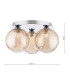 Foley 3 Light Flush Polished Chrome With Amber Dimpled Glass-2