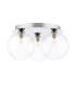 Foley 3 Light Flush Polished Chrome With Closed Glass-1