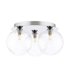 Foley 3 Light Flush Polished Chrome With Closed Glass-1