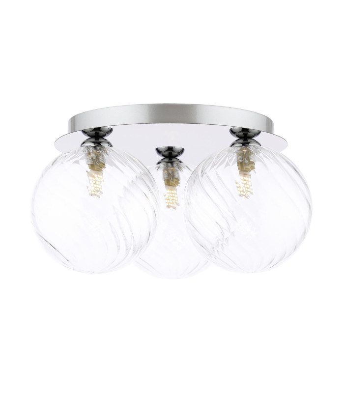 Foley 3 Light Flush Polished Chrome With Closed Glass-1