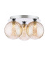 Foley 3 Light Flush Polished Chrome With Twisted Amber Glass-1