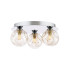 Foley 3 Light Flush Polished Chrome With Closed Organic Amber Glass-1