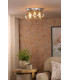 Foley 3 Light Flush Polished Chrome With Twisted Amber Glass-2