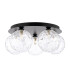 Foley 5 Light Flush Matt Black With Clear Dimpled Glass-1