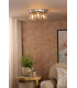Foley 3 Light Flush Polished Chrome With Closed Organic Amber Glass-2
