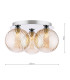 Foley 3 Light Flush Polished Chrome With Twisted Amber Glass-4