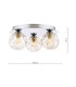 Foley 3 Light Flush Polished Chrome With Closed Organic Amber Glass-4