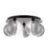 Foley 5 Light Flush Matt Black With Smoked/Clear Ribbed Glass-1