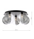 Foley 5 Light Flush Matt Black With Smoked/Clear Ribbed Glass-2