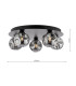 Foley 5 Light Flush Matt Black With Closed Organic Smoked Glass-4
