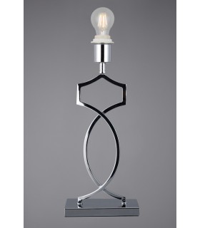 Rectangular Base Table Lamp without Shade, Inline Switch, 1 Light E27 Polished Chrome - 2