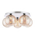 Foley 5 Light Flush Polished Chrome With Amber Dimpled Glass-1
