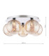 Foley 5 Light Flush Polished Chrome With Amber Dimpled Glass-2