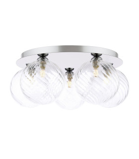 Foley 5 Light Flush Polished Chrome With Closed Glass-1
