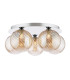 Foley 5 Light Flush Polished Chrome With Twisted Amber Glass-1
