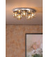 Foley 5 Light Flush Polished Chrome With Closed Organic Amber Glass-2