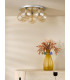 Foley 5 Light Flush Polished Chrome With Twisted Amber Glass-3