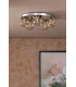 Foley 5 Light Flush Polished Chrome With Closed Organic Amber Glass-3