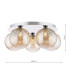 Foley 5 Light Flush Polished Chrome With Twisted Amber Glass-4