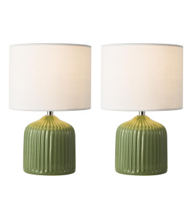 Gigi Twin Pack Table Lamp Green With Shade-1