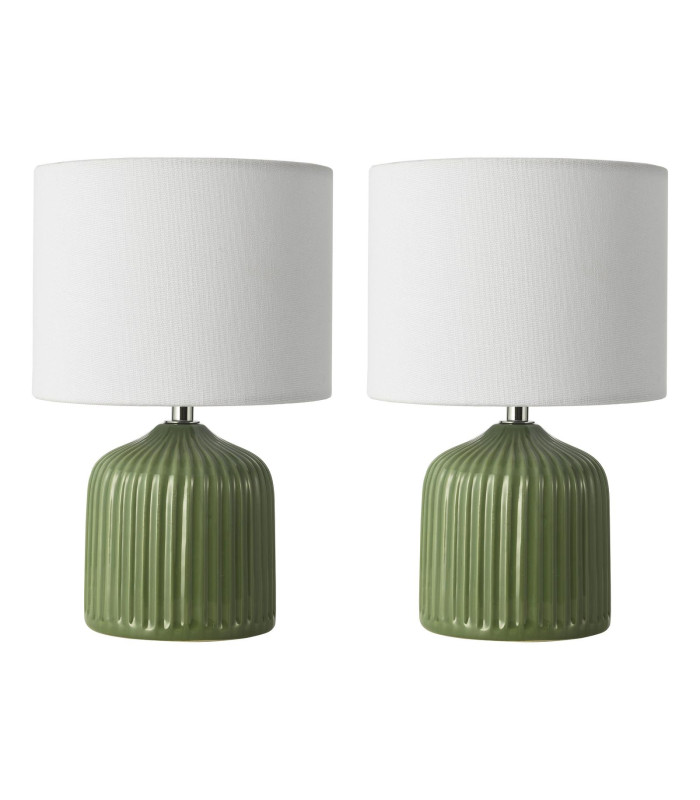 Gigi Twin Pack Table Lamp Green With Shade-5
