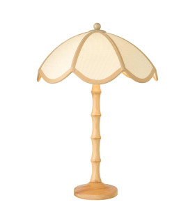 Giuliana Table Lamp Wood with Rattan Shade-1