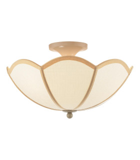 Giuliana 3 Light Semi-Flush Rattan and Satin Taupe-1