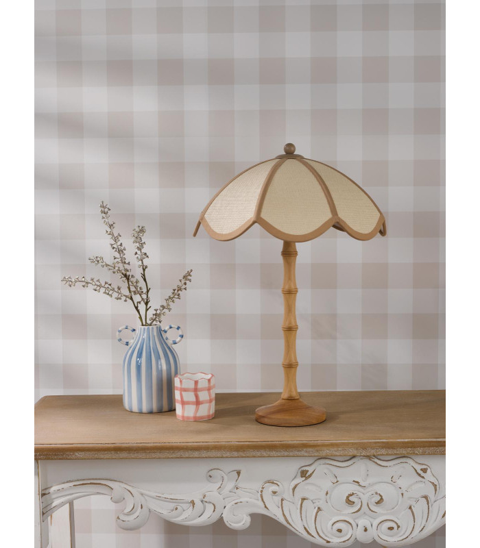 Giuliana Table Lamp Wood with Rattan Shade-3