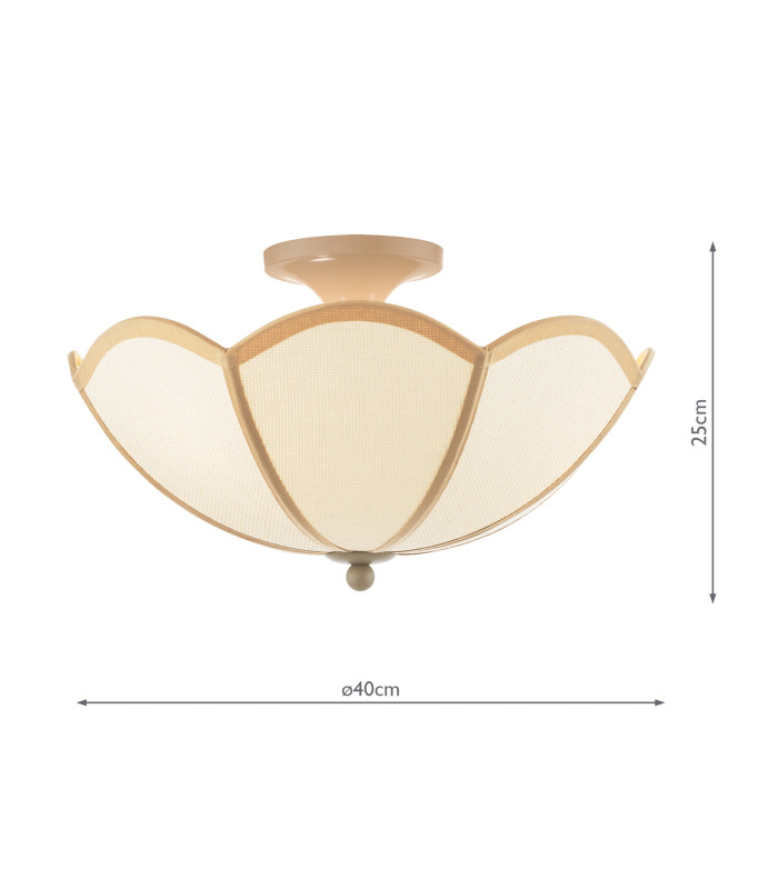 Giuliana 3 Light Semi-Flush Rattan and Satin Taupe-5