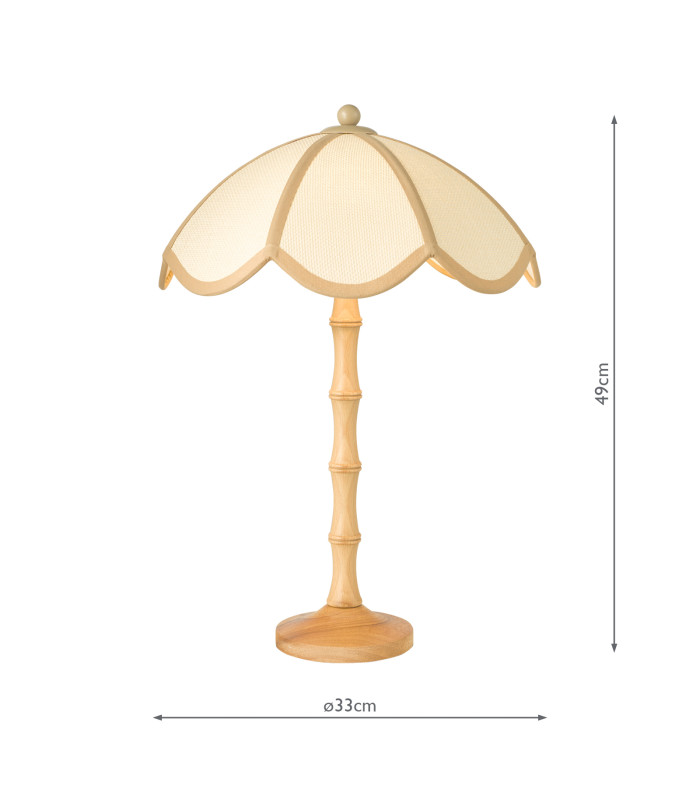 Giuliana Table Lamp Wood with Rattan Shade-6