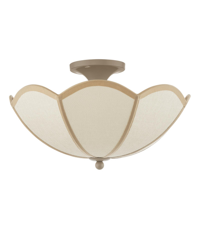Giuliana 3 Light Semi-Flush Rattan and Satin Taupe-7
