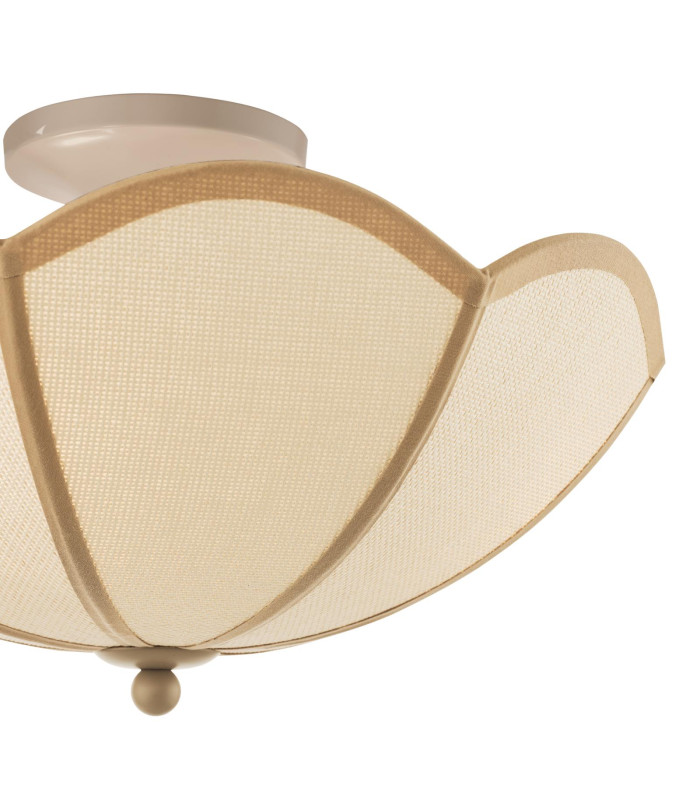 Giuliana 3 Light Semi-Flush Rattan and Satin Taupe-8