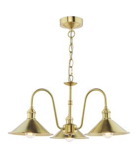 Hadano 3 Light Ceiling Pendant Natural Brass and Aged Brass-1