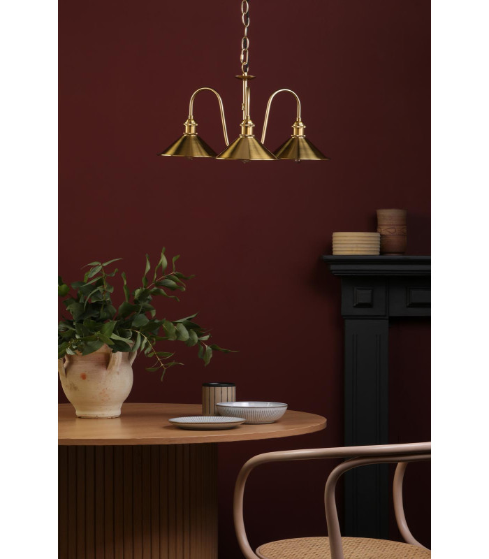 Hadano 3 Light Ceiling Pendant Natural Brass and Aged Brass-3