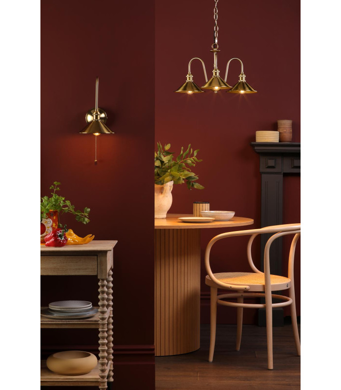 Hadano 3 Light Ceiling Pendant Natural Brass and Aged Brass-4
