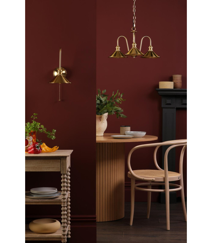 Hadano 3 Light Ceiling Pendant Natural Brass and Aged Brass-5