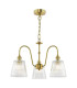 Hadano 3 Light Ceiling Pendant Natural Brass and Ribbed Glass-1