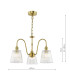 Hadano 3 Light Ceiling Pendant Natural Brass and Ribbed Glass-2