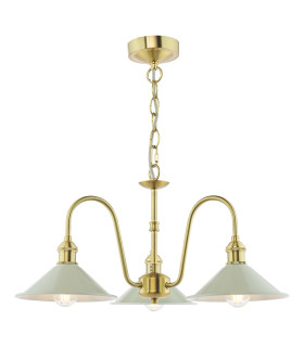 Hadano 3 Light Ceiling Pendant Natural Brass and Matt Taupe-1