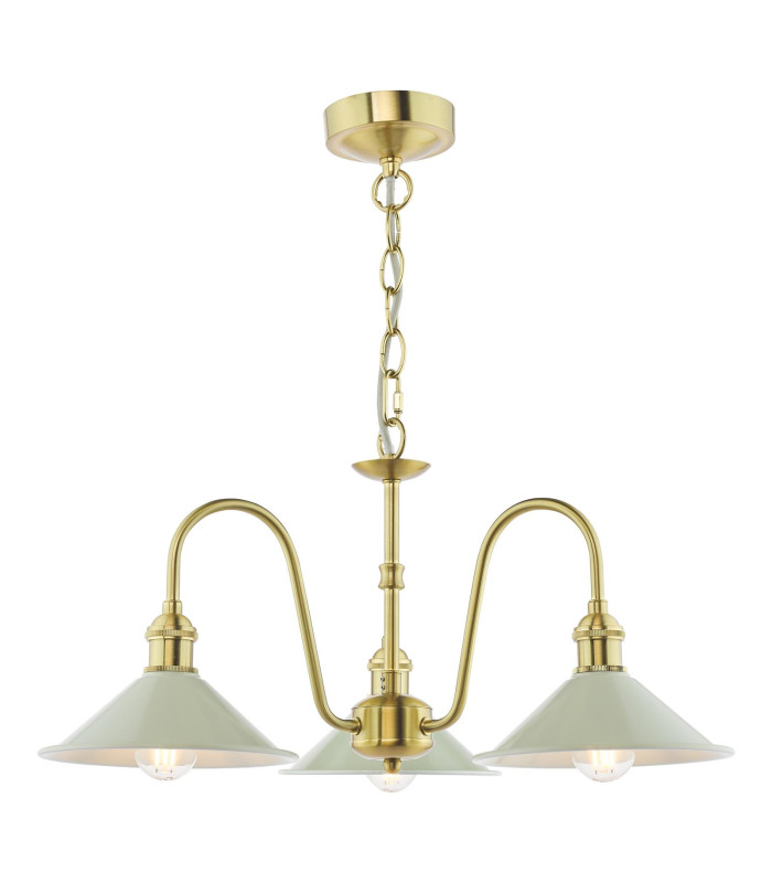 Hadano 3 Light Ceiling Pendant Natural Brass and Matt Taupe-1