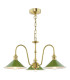 Hadano 3 Light Ceiling Pendant Natural Brass and Matt Green-1