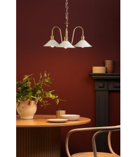 Hadano 3 Light Ceiling Pendant Natural Brass and Matt Taupe-2