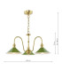Hadano 3 Light Ceiling Pendant Natural Brass and Matt Green-2