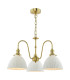 Hadano 3 Light Ceiling Pendant Natural Brass and White Ceramic-1