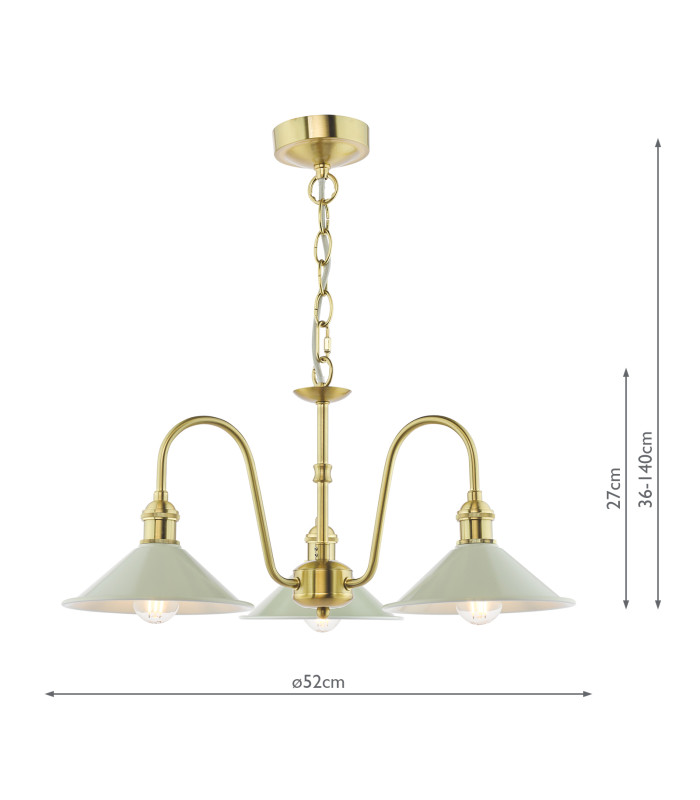 Hadano 3 Light Ceiling Pendant Natural Brass and Matt Taupe-6
