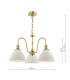 Hadano 3 Light Ceiling Pendant Natural Brass and White Ceramic-6