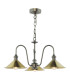 Hadano 3 Light Ceiling Pendant Antique Chrome and Aged Brass-1