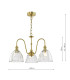 Hadano 3 Light Ceiling Pendant Natural Brass and Glass-6
