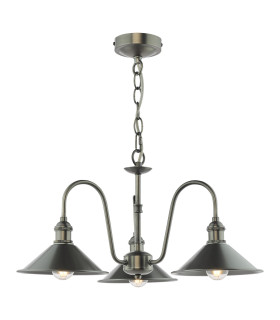 Hadano 3 Light Ceiling Pendant Antique Chrome and Antique Pewter-1
