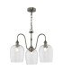 Hadano 3 Light Ceiling Pendant Antique Chrome and Glass-1